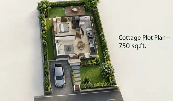 Cottage Plot plan of 750 sq.ft. at Godrej Wonderla, Thiruporur, Chennai